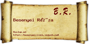Besenyei Róza névjegykártya